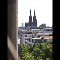 Köln (Cologne), Basilika St. Gereon, Blick vom Dekagon außen in Richtung Dom