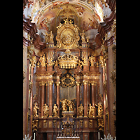 Melk, Benediktinerkloster, Stiftkirche St. Petrus und Paulus, Hochaltar mit Darstellung des Martyriums der Apostel Petrus und Paulus