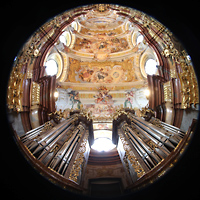 Melk, Benediktinerkloster, Stiftkirche St. Petrus und Paulus, Orgel und Deckengewlbe