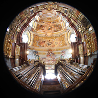 Melk, Benediktinerkloster, Stiftkirche St. Petrus und Paulus, Orgel und Deckengewlbe