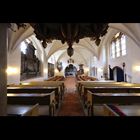 Basedow, Dorfkirche, Innenraum in Richtung Chor