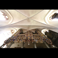 Basedow, Dorfkirche, Perspektivischer Blick auf die Orgel