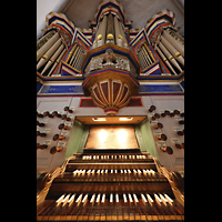 Basedow, Dorfkirche, Spieltisch und Oberwerkspfeifen perspektivisch