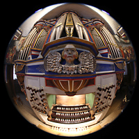 Basedow, Dorfkirche, Spieltisch und Oberwerk-Prospekt