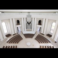 Berlin, St. Hedwigs-Kathedrale, Blick vom Kuppelumgang in die Kirche und zur Orgel