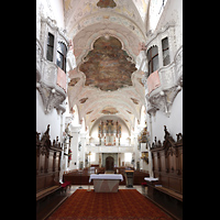 Cham, St. Jakob, Blick vom Hochaltar zur Hauptorgel