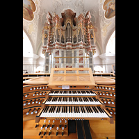 Cham, St. Jakob, Spieltisch mit Hauptorgel