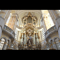 Dresden, Frauenkirche, Orgelempore und Altarraum