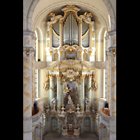 Dresden, Frauenkirche, Blick von mittleren Empore zur Orgel