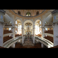 Dresden, Frauenkirche, Blick von mittleren Empore zur Orgel