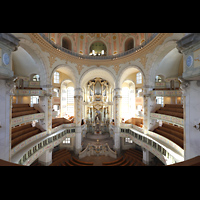Dresden, Frauenkirche, Blick von mittleren Empore zur Orgel