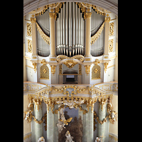 Dresden, Frauenkirche, Orgel, vom Kuppelumgang aus gesehen