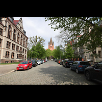 Halle (Saale), Pauluskirche, Ansicht von Sdwesten von der Willy-Lohmann-Strae