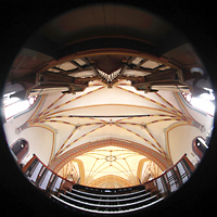 Halle (Saale), Pauluskirche, Spieltisch und Orgelprospekt