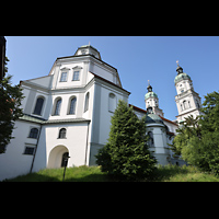 Kempten, Basilika St. Lorenz, Ansicht von Nordosten mit Kuppel