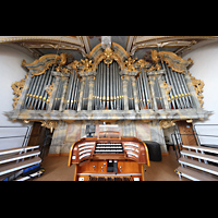 Kempten, Basilika St. Lorenz, Hauptorgel mit Spieltisch