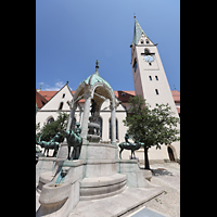 Kempten, St. Mang, St. Mang Brunnen und -Kirche