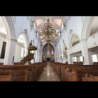 Kempten, St. Mang, Hauptschiff in Richtung Chor