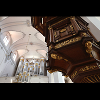Kempten, St. Mang, Kanzel und Hauptorgel