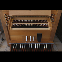 Kempten, St. Mang, Spieltisch der Chororgel