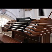 Kempten, St. Mang, Hauptorgelspieltisch seitlich