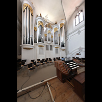 Kempten, St. Mang, Hauptorgel mit Spieltisch seitlich