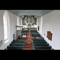 Krummhrn, Reformierte Kirche, Blick von der gegenberliegenden Empore zur Orgel und in die Kirche