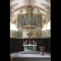 Leer, Lutherkirche, Altarraum und Orgel