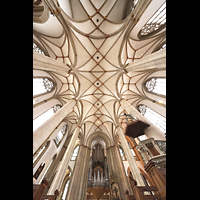 Mnster, St. Lamberti, Hauptorgel perspektivisch mit Blick ins Gewlbe