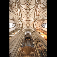 Mnster, St. Lamberti, Hauptorgel perspektivisch mit Blick ins Gewlbe