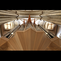 Mnster, St. Lamberti, Blick von unten auf das Rckpositiv und die Chamaden