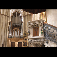 Mnster, St. Lamberti, Hauptorgel und Kanzel