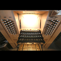 Mnster, St. Lamberti, Spieltisch beleuchtet von oben