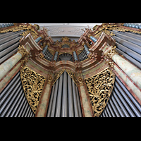 Niederaltaich, Benediktinerabtei, Basilika St. Mauritius, Mittlerer Prospektteil perspektivisch