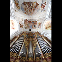Niederaltaich, Benediktinerabtei, Basilika St. Mauritius, Orgel perspektivisch