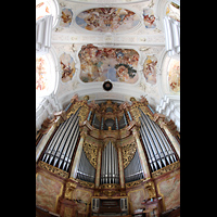 Niederaltaich, Benediktinerabtei, Basilika St. Mauritius, Orgel perspektivisch