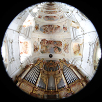 Niederaltaich, Benediktinerabtei, Basilika St. Mauritius, Orgel mit Deckengewlbe