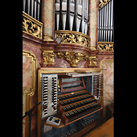 Niederaltaich, Benediktinerabtei, Basilika St. Mauritius, Spieltisch seitlich