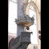 Nrdlingen, St. Georg, Sptgotische Kanzel mir barockem Schalldeckel