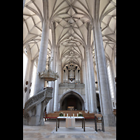 Nrdlingen, St. Georg, Hauptschiff in Richtung Orgel