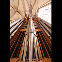 Rheine, St. Dionysius, Orgelprospekt perspektivisch - unten 16'-Prinzipal, oben Chamaden 16-8