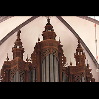 Tangermnde, St. Stephan, Schnitzwerk auf dem Hauptwerk