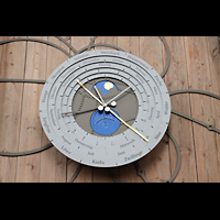 Tangermnde, St. Stephan, Astronomische Uhr von Volker Schulz (2023) an der Hochaltars-Rckwand