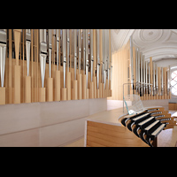 Weilheim i.OB., Stadtpfarrkirche Mari Himmelfahrt, Orgel mit Spieltisch seitlich