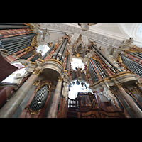 Weingarten, Basilika  St. Martin, Orgelempore von links