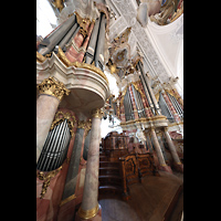 Weingarten, Basilika  St. Martin, Orgelempore von links