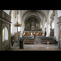 Wittenberg, Stadtkirche St. Marien, Innenraum / Hauptschiff in Richtung Orgel