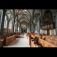 London, Temple Church, Innenraum / Hauptschiff in Richtung Rundkirche