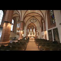 Frankfurt am Main, Alte Nikolaikirche, Innenraum / Hauptschiff in Richtung Chor
