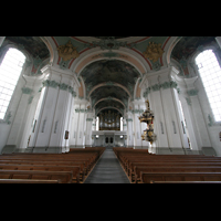 Sankt Gallen (St. Gallen), Kathedrale, Blick vom Choir zur großen Orgel